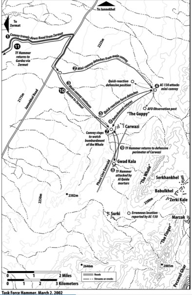 Route of Task Force Hammer